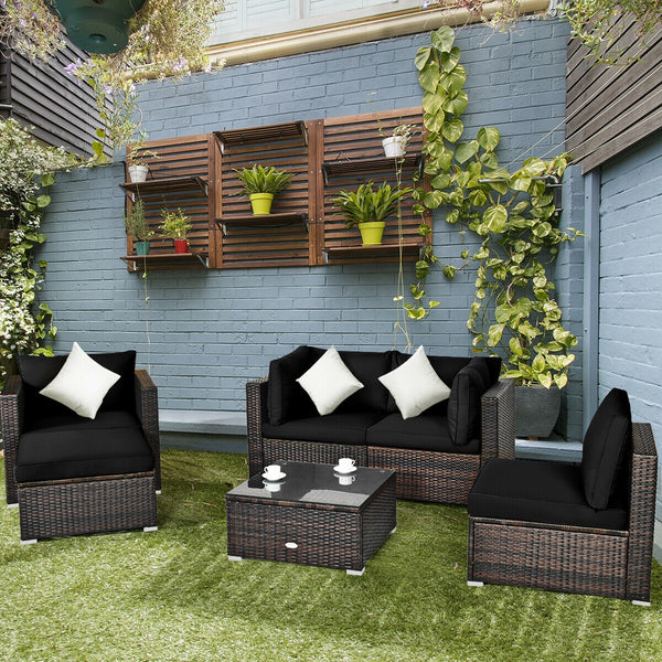 Durable rattan and sturdy steel materials are used to ensure a long lifespan <br>Thick and soft cushions for comfortable (pillows not included) <br>Removable and washable cushion cover with zipper <br>Free and flexible combination to meet your different n