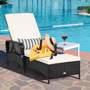 6-Gear adjustable backrest meets various sitting needs<br>Thick padded cushion and lumbar pillow for a comfortable experience<br>Weather-resistant PE wicker rattan chairs for indoor and outdoor use<br>Non-slip and anti-scratch foot pads ensure safe using 