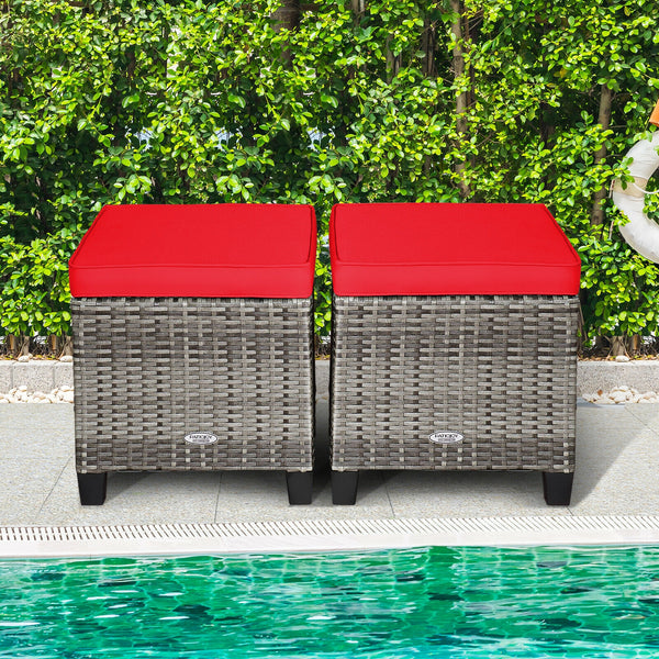 Â Can be used as additional seats with comfortable seat cushions<br>Â Ropes for keeping seat cushions with ottomans tightly<br>Â Serves as footstools for combining with other outdoor furniture<br>Â Waterproof and removable cushion covers for easy maintena