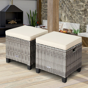 Â Can be used as additional seats with comfortable seat cushions<br>Â Ropes for keeping seat cushions with ottomans tightly<br>Â Serves as footstools for combining with other outdoor furniture<br>Â Waterproof and removable cushion covers for easy maintena