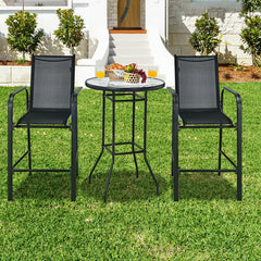 High quality tempered glass tabletop is studier and safer to use Water-wave surface adds a touch of elegance to your outdoors Breathable fabric for cool sitting experience even in the hot summer Brings ultimate comfort with comfortable armrests and footre