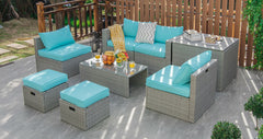 The full set comes in 4 separate packages  which might not arrive on the same day<br>8-piece seat for more creative combinations<br>Fetch different belongings with ease because of the practical coffee table<br>Sturdier and safer to use with high quality t