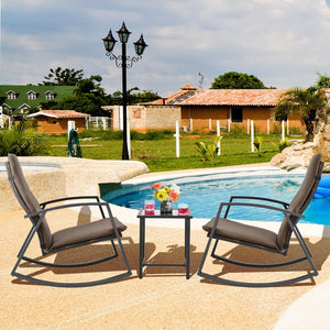 Made of high quality PE rattan and rustproof steel frame  this patio furniture set ensures long-lasting use and requires simple maintenance. Â  Comes with a breathable seat cushion with straps  you can fix or remove it easily. It is worth mentioning that 