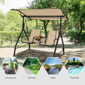 Made of high quality fabric that is breathable  fast drying and wear resistant  the outdoor patio swing chair is durable and comfortable to sit on. Â  Additionally  the heavy-duty spring hook as well as the strong steel frame ensure the stability and hold