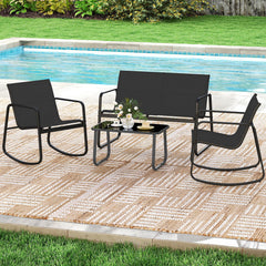 Experience serenity and comfort with our swinging chair<br>20Â° Swinging Angle for a smooth rocking experience<br>Rocking chair include 2 supportive bars for added stability<br>Non-slip pads and adjustable stoppers for secure rocking<br>Tempered glass tab