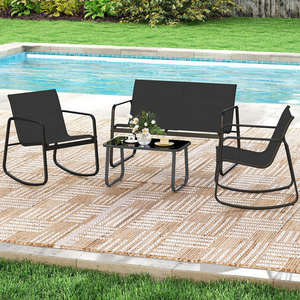 Experience serenity and comfort with our swinging chair<br>20Â° Swinging Angle for a smooth rocking experience<br>Rocking chair include 2 supportive bars for added stability<br>Non-slip pads and adjustable stoppers for secure rocking<br>Tempered glass tab
