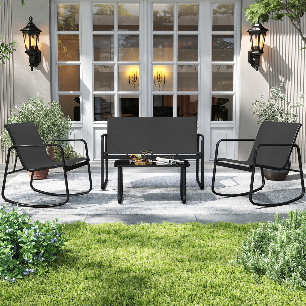 Experience serenity and comfort with our swinging chair<br>20Â° Swinging Angle for a smooth rocking experience<br>Rocking chair include 2 supportive bars for added stability<br>Non-slip pads and adjustable stoppers for secure rocking<br>Tempered glass tab