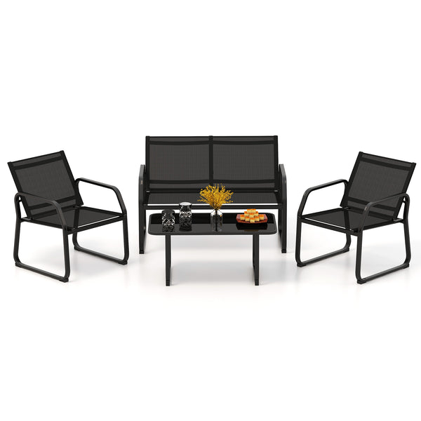 Super sturdy with reinforced metal frame<br>Durable and breathable seat fabric offers you much comfort<br>Ergonomic design with inclined backrest and curved armrests<br>Tempered glass coffee table provides more convenience<br>Modern and elegant appeal sui