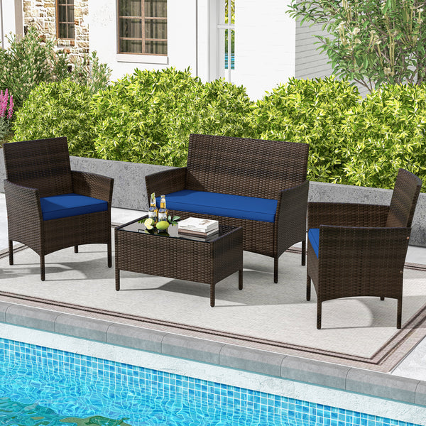 High-grade PE rattan for both elegance and durability<br>Soft seat cushions make chairs more comfortable to sit<br>Ergonomic backrest and armrests make you relaxed<br>Zipper design for easy maintenance of cushion covers<br>Heavy-duty metal frame for high 