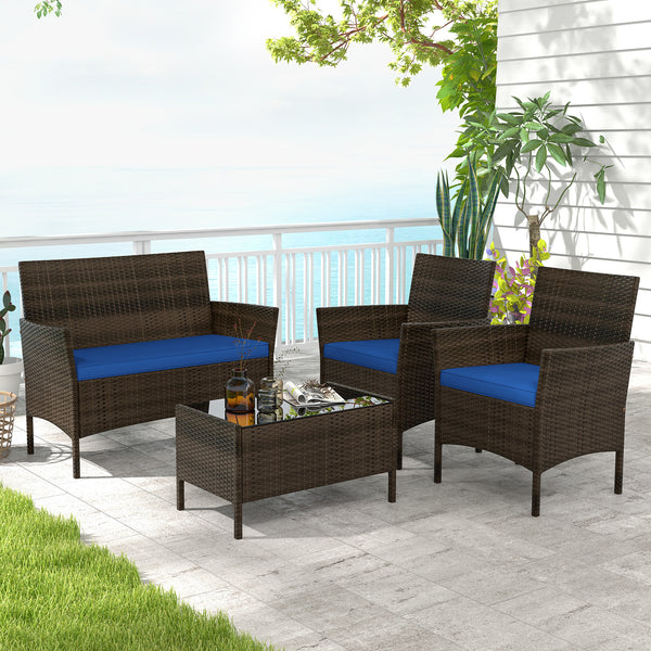 High-grade PE rattan for both elegance and durability<br>Soft seat cushions make chairs more comfortable to sit<br>Ergonomic backrest and armrests make you relaxed<br>Zipper design for easy maintenance of cushion covers<br>Heavy-duty metal frame for high 