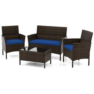 High-grade PE rattan for both elegance and durability<br>Soft seat cushions make chairs more comfortable to sit<br>Ergonomic backrest and armrests make you relaxed<br>Zipper design for easy maintenance of cushion covers<br>Heavy-duty metal frame for high 