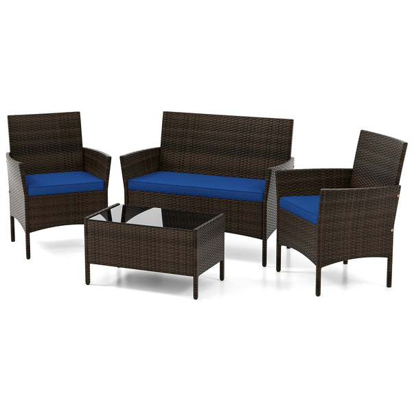 High-grade PE rattan for both elegance and durability<br>Soft seat cushions make chairs more comfortable to sit<br>Ergonomic backrest and armrests make you relaxed<br>Zipper design for easy maintenance of cushion covers<br>Heavy-duty metal frame for high 
