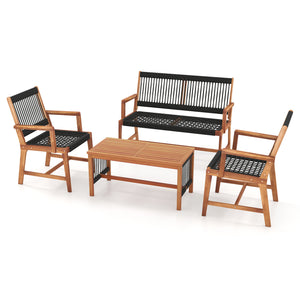 Will be shipped in 2 packages so the arriving time may be different<br>Screw bag for the whole set is in box 1<br>Comfortable to sit with inclined backrest and cozy armrests<br>High-grade acacia wood frame offers strong support<br>Reinforced crossbar for 