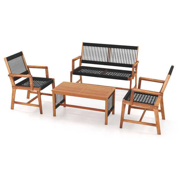 Will be shipped in 2 packages so the arriving time may be different<br>Screw bag for the whole set is in box 1<br>Comfortable to sit with inclined backrest and cozy armrests<br>High-grade acacia wood frame offers strong support<br>Reinforced crossbar for 