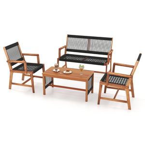 Will be shipped in 2 packages so the arriving time may be different<br>Screw bag for the whole set is in box 1<br>Comfortable to sit with inclined backrest and cozy armrests<br>High-grade acacia wood frame offers strong support<br>Reinforced crossbar for 