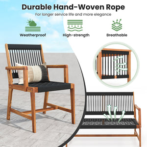 Will be shipped in 2 packages so the arriving time may be different<br>Screw bag for the whole set is in box 1<br>Comfortable to sit with inclined backrest and cozy armrests<br>High-grade acacia wood frame offers strong support<br>Reinforced crossbar for 
