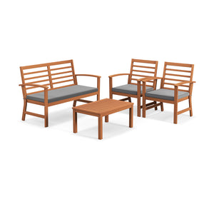 Sturdy acacia wood frame for lasting durability<br>Burr-free finish ensures a smooth and safe touch<br>Detachable cushion covers with practical zippers<br>High-density sponge for ultimate seating comfort<br>Ergonomic design supports and relaxes your body<