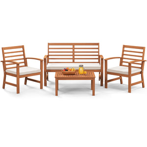 Sturdy acacia wood frame for lasting durability<br>Burr-free finish ensures a smooth and safe touch<br>Detachable cushion covers with practical zippers<br>High-density sponge for ultimate seating comfort<br>Ergonomic design supports and relaxes your body<
