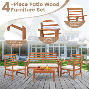 Sturdy acacia wood frame for lasting durability<br>Burr-free finish ensures a smooth and safe touch<br>Detachable cushion covers with practical zippers<br>High-density sponge for ultimate seating comfort<br>Ergonomic design supports and relaxes your body<