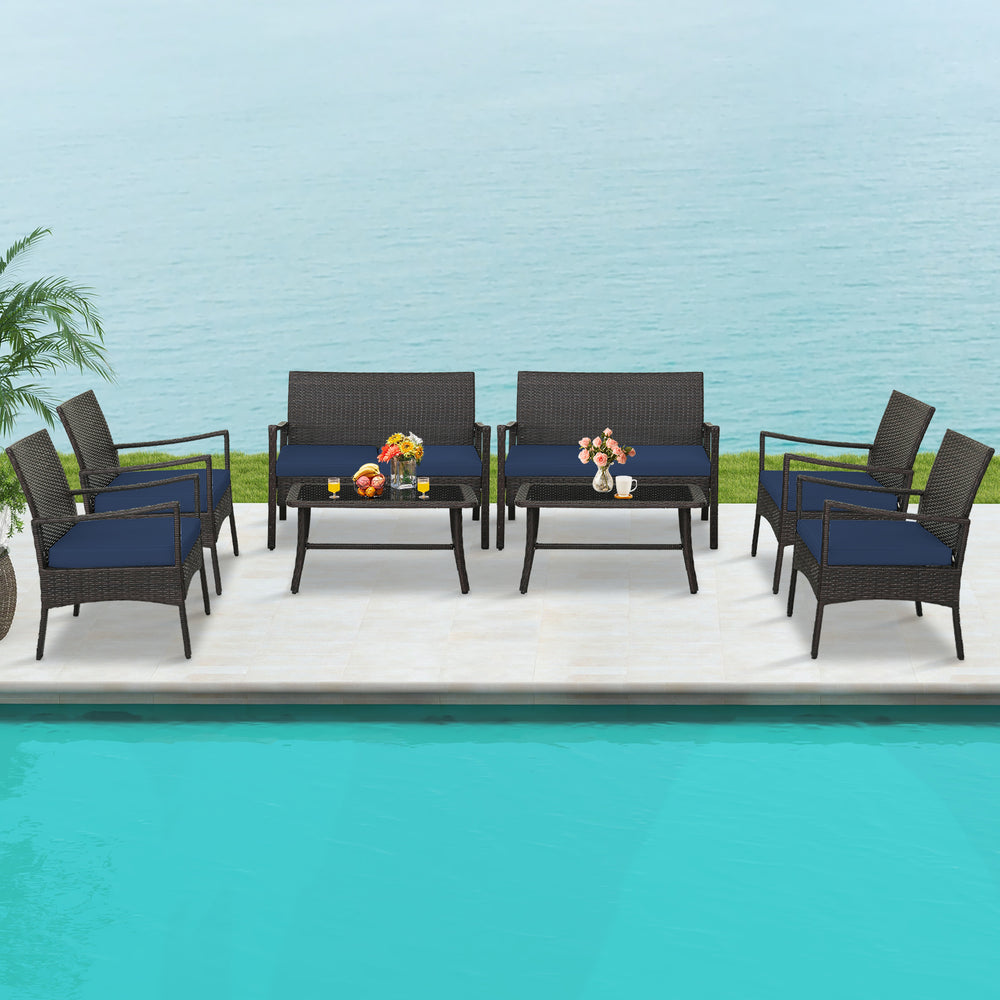 Comfortable seat with curved armrests and backrest<br>Seat cushions with elastic sponge offer much comfort<br>Smooth zippers make it easy to remove and wash the cushion cover<br>Heavy-duty metal frame for high stability<br>Adjustable footpads make table a