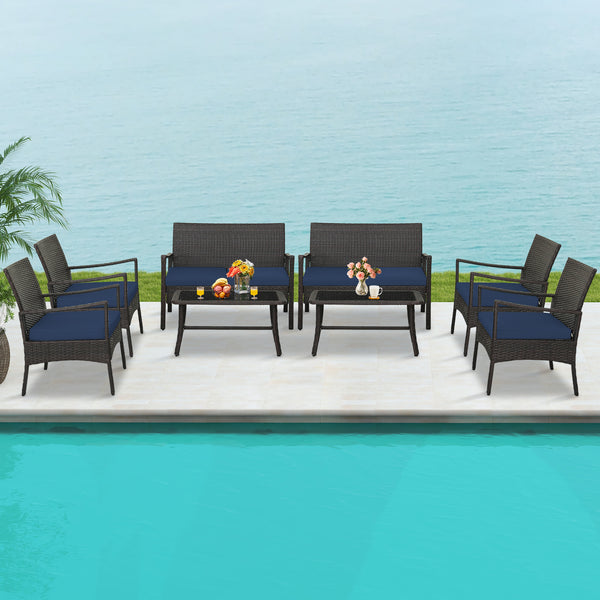 Comfortable seat with curved armrests and backrest<br>Seat cushions with elastic sponge offer much comfort<br>Smooth zippers make it easy to remove and wash the cushion cover<br>Heavy-duty metal frame for high stability<br>Adjustable footpads make table a