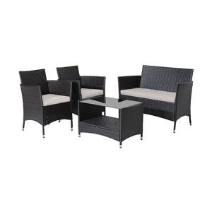 Fit outdoor environment with colorfast hand-woven mix brown PE rattan<br>Rustproof metal frame with sturdy construction for strong stability<br>Soft and thick cushions for a cozy sitting feeling<br>If you wanna clean the cushion covers  just remove them w