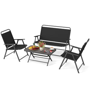 Folding patio set for space-saving design and easy transportation<br>No need to assemble to save your precious time<br>The selected fabric is quick-drying and wear-resistant<br>The fabric also makes you feel breathable<br>More space and more comfort with 