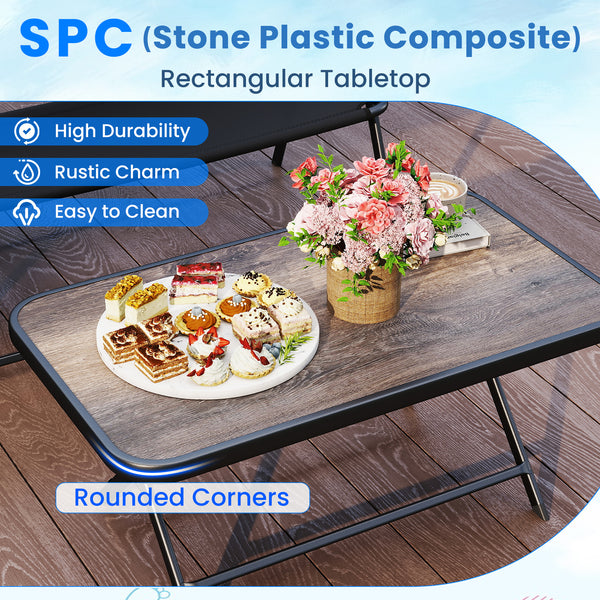 Folding patio set for space-saving design and easy transportation<br>No need to assemble to save your precious time<br>The selected fabric is quick-drying and wear-resistant<br>The fabric also makes you feel breathable<br>More space and more comfort with 