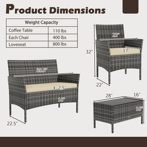 High-grade PE rattan for both elegance and durability<br>Soft seat cushions make chairs more comfortable to sit<br>Ergonomic backrest and armrests make you relaxed<br>Zipper design for easy maintenance of cushion covers<br>Heavy-duty metal frame for high 