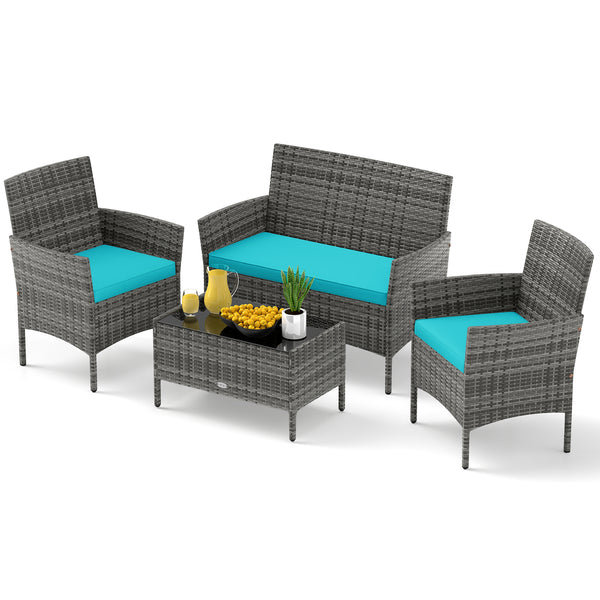 High-grade PE rattan for both elegance and durability<br>Soft seat cushions make chairs more comfortable to sit<br>Ergonomic backrest and armrests make you relaxed<br>Zipper design for easy maintenance of cushion covers<br>Heavy-duty metal frame for high 