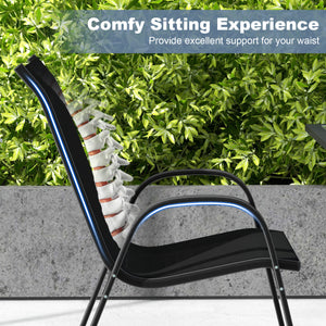 Stackable design for space-saving<br>Lightweight structure for easy movement<br>Fit your body curve perfectly with incline backrest and wide seat<br>Ergonomic armrest for arm relaxation<br>High-quality fabric for breathability and fast drying<br>Hold up t