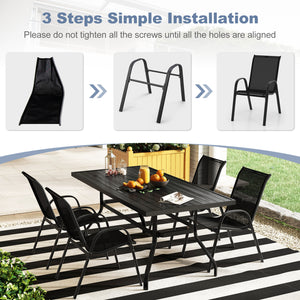 Stackable design for space-saving<br>Lightweight structure for easy movement<br>Fit your body curve perfectly with incline backrest and wide seat<br>Ergonomic armrest for arm relaxation<br>High-quality fabric for breathability and fast drying<br>Hold up t