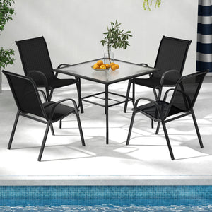 Stackable design for space-saving<br>Lightweight structure for easy movement<br>Fit your body curve perfectly with incline backrest and wide seat<br>Ergonomic armrest for arm relaxation<br>High-quality fabric for breathability and fast drying<br>Hold up t