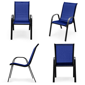 Stackable design for space-saving<br>Lightweight structure for easy movement<br>Fit your body curve perfectly with incline backrest and wide seat<br>Ergonomic armrest for arm relaxation<br>High-quality fabric for breathability and fast drying<br>Hold up t