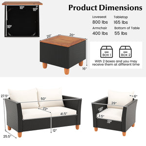 Well-woven PE rattan will showcase beauty for a long-lasting time<br>Soft seat and back cushions bring endless comfort<br>Smooth zippers make cushion covers easy to clean<br>Wood legs with adjustable footpads for high-level stability<br>Heavy-duty metal e