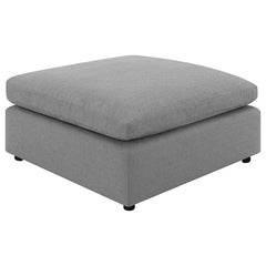 Introduce impeccable comfort with a modern ottoman that coordinates with your modular sectional sofa. This accent piece features neutral water-resistant boucle upholstery for an on-trend look and feel that works in a variety of homes and living spaces. Th