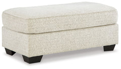 This ottoman has the corner on casual contemporary style and everyday comfort. Chic and subtly innovative, its crosshatched chenille upholstery is a forward-thinking take on fashionable neutrals. This simple, streamlined design is sure to appeal to your r