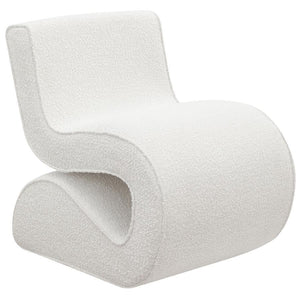 Step into the vanguard of home dÃ©cor with this modern accent chair, its bouclÃ© fabric not just on-trend but a textural revelation. The chair-'s unique shape is a conversation starter, sculpted to cradle and command attention in any setting. It-'s an emb