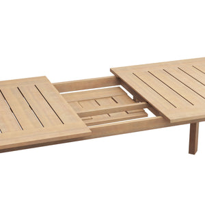 Wesley - Patio Dining Table With Self Storing Leaf - Light Brown
