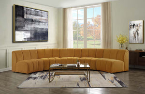 The possibilities are endless with the Felicia modular chair. Create the ideal look for your home and personality. Piece together as many chairs as desired to create the ideal seating solution for your home. The vertical channel tufting and brilliant yell