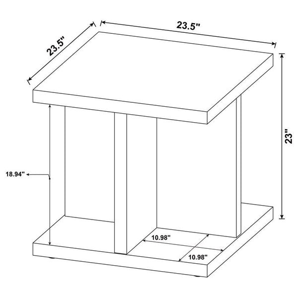 Cortona - Square Engineered Wood End Side Table - Mango