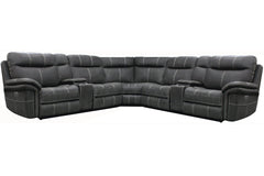 Even commercials are more tolerable when you-'re relaxing in the plush comfort of this six-piece sectional seating group. You-'ll love the luxury of its two power recliners on each end that features power headrests. Between those, you-'ll find and armless