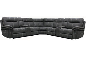 Mason - 7 Piece Modular Power Reclining Sectional With Power Adjustable Headrests - Charcoal