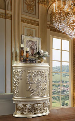 Vatican - Chest - Beige - 46-"<br/><br/><b>Product Features</b><ul><li>Button Tufted</li><li>Scrolled Floral & Upholstery Headboard & Footboard</li><li>Feltlined Drawer</li><li>Metal Side Drawer Glide</li><li>2/3 Drawer Extension</li><li>Safety Stop Inclu