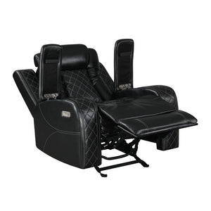 Orion II - Glider Recliner With Power Headrest & Footrest - Black