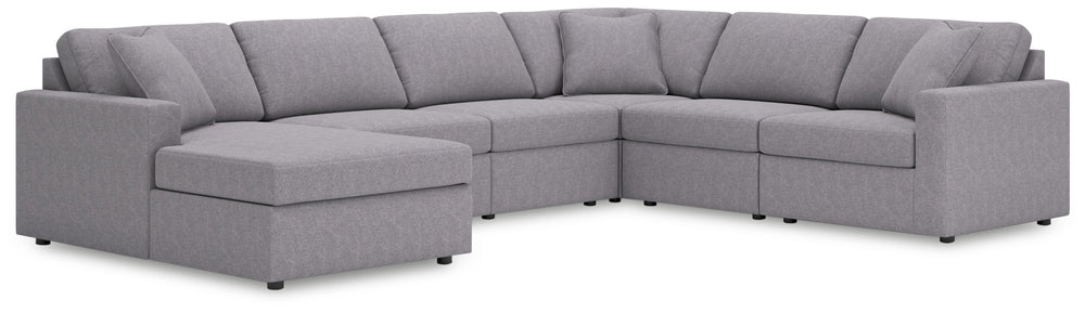 Looking cool and contemporary is great. But when it comes down to it, youâ€™re all about low-maintenance lounging. With the performance fabric on this sectional with chaise, cleaning spills is a breeze. Its customizable modular design caters to your ever-