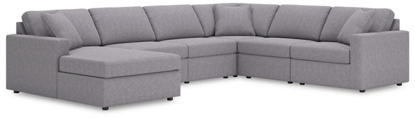 Looking cool and contemporary is great. But when it comes down to it, youâ€™re all about low-maintenance lounging. With the performance fabric on this sectional with chaise, cleaning spills is a breeze. Its customizable modular design caters to your ever-