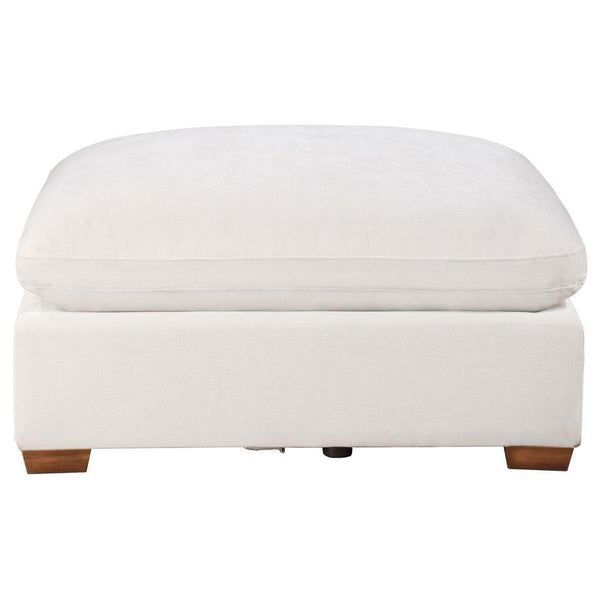  the ottoman delivers a streamlined motif with ultimate versatility. A classic layered design offers plush