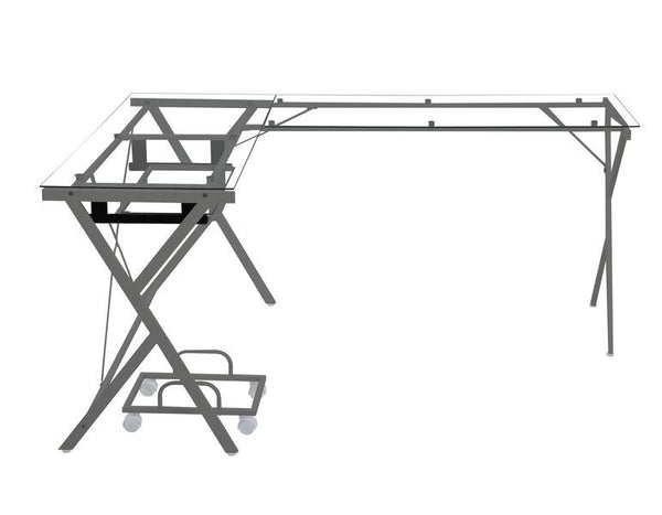 Dazenus - Desk - Clear Glass & Silver Finish - 28"