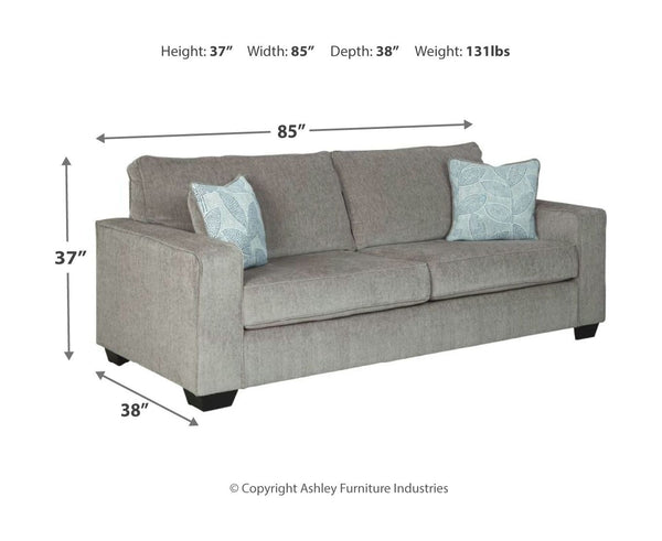  this set is the ideal merger of modern flair and classic staying power. <h4><b>Altari - Alloy - Sofa</b></h4> <t